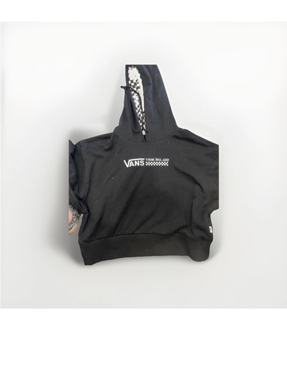 Vans Black Hoodie with Checkerboard Lining